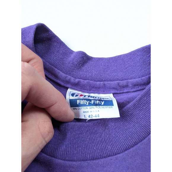 Vintage The Islands of Hawaii Shirt Mens Large Purple 90s Hanes - Picture 3 of 6